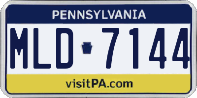 PA license plate MLD7144