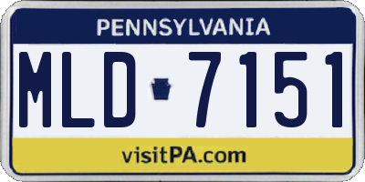 PA license plate MLD7151