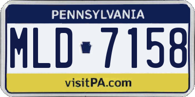 PA license plate MLD7158