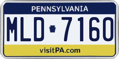 PA license plate MLD7160