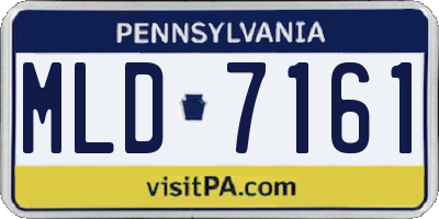 PA license plate MLD7161