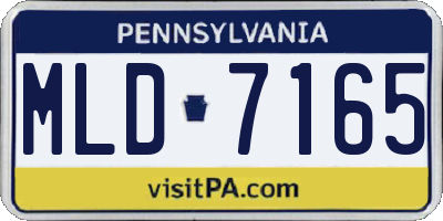 PA license plate MLD7165