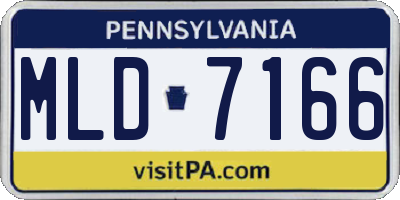 PA license plate MLD7166