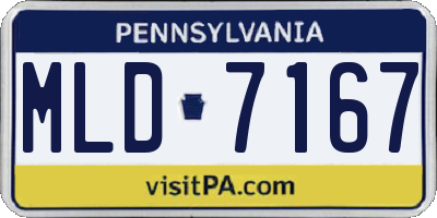 PA license plate MLD7167