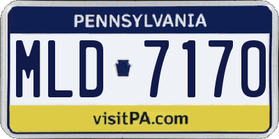 PA license plate MLD7170