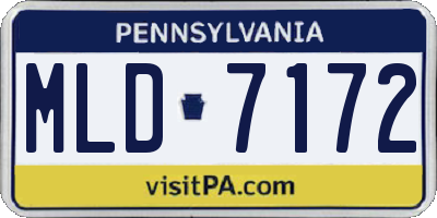 PA license plate MLD7172