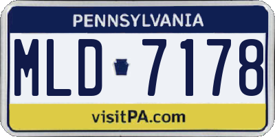 PA license plate MLD7178