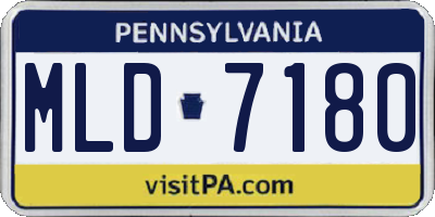 PA license plate MLD7180