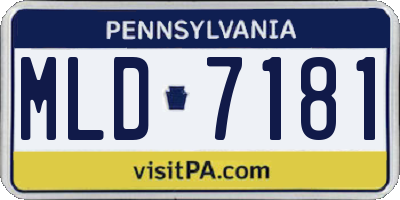 PA license plate MLD7181