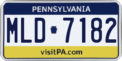 PA license plate MLD7182