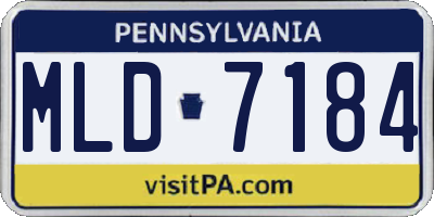 PA license plate MLD7184
