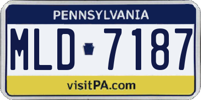 PA license plate MLD7187