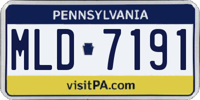 PA license plate MLD7191