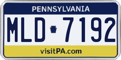 PA license plate MLD7192