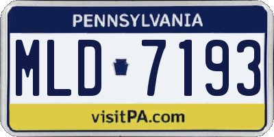 PA license plate MLD7193