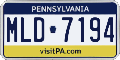 PA license plate MLD7194