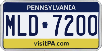 PA license plate MLD7200
