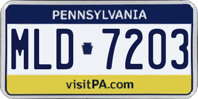 PA license plate MLD7203