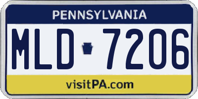 PA license plate MLD7206