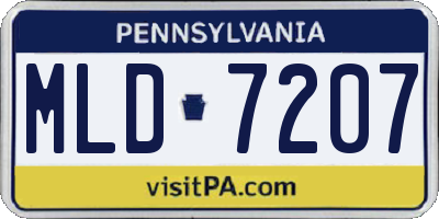 PA license plate MLD7207