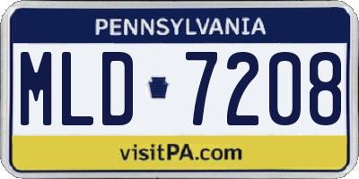 PA license plate MLD7208