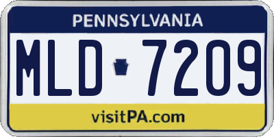 PA license plate MLD7209