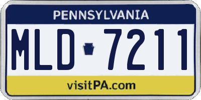 PA license plate MLD7211