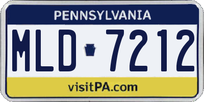 PA license plate MLD7212