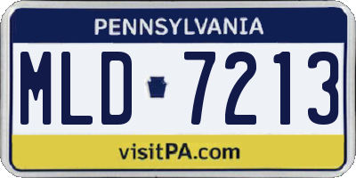 PA license plate MLD7213