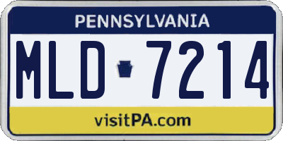 PA license plate MLD7214