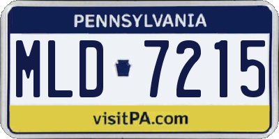 PA license plate MLD7215