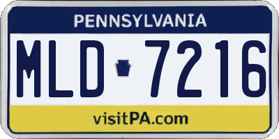 PA license plate MLD7216