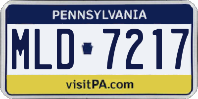 PA license plate MLD7217