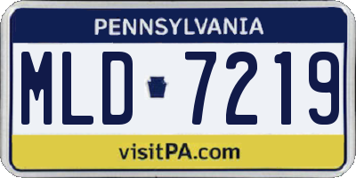 PA license plate MLD7219