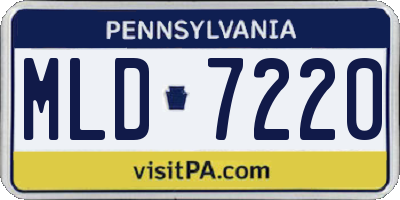 PA license plate MLD7220