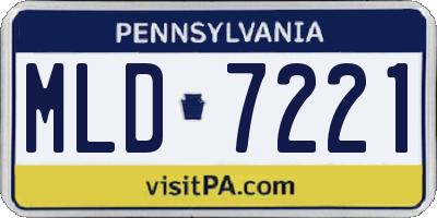 PA license plate MLD7221