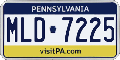 PA license plate MLD7225