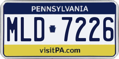PA license plate MLD7226