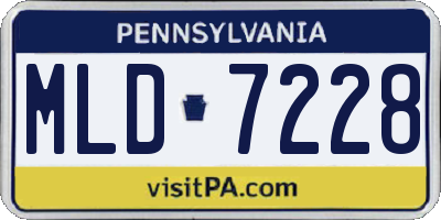 PA license plate MLD7228