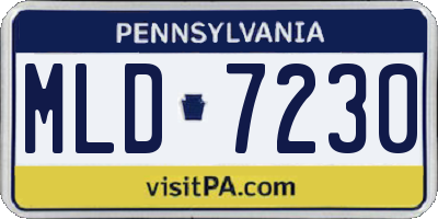 PA license plate MLD7230