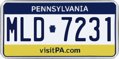 PA license plate MLD7231