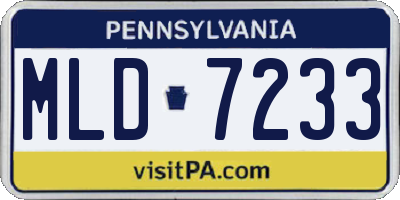 PA license plate MLD7233