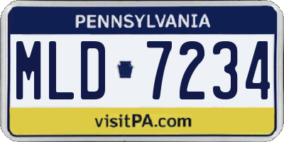 PA license plate MLD7234