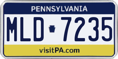 PA license plate MLD7235
