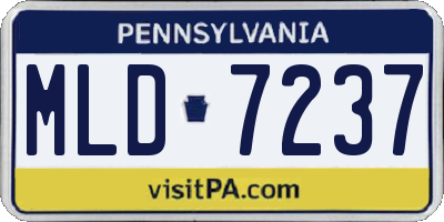 PA license plate MLD7237