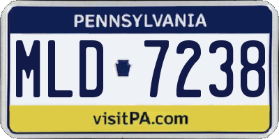 PA license plate MLD7238