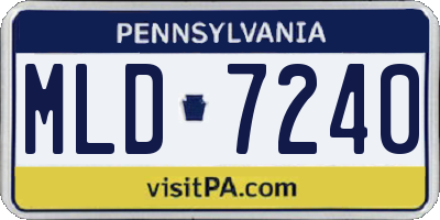 PA license plate MLD7240