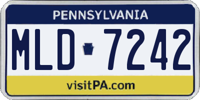 PA license plate MLD7242