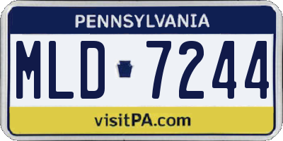 PA license plate MLD7244