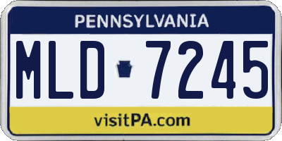 PA license plate MLD7245